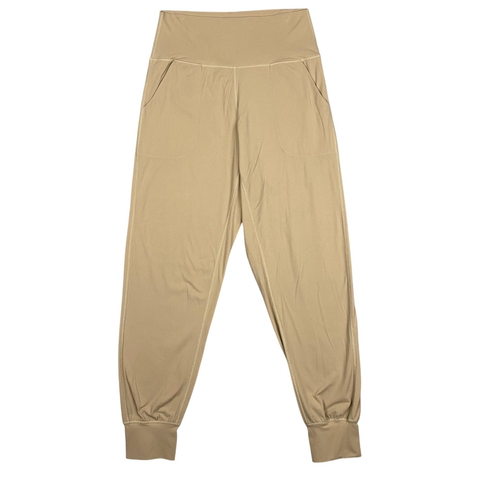 Colorfulkoala Tan Jogger Pants High Waisted Pockets Athleisure Women‎ Medium